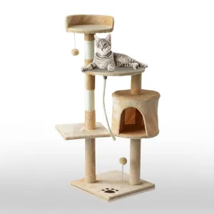114H Cm. Cat Tree House - Beige
