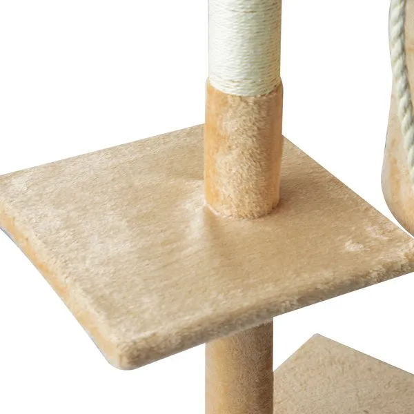 114H Cm. Cat Tree House - Beige