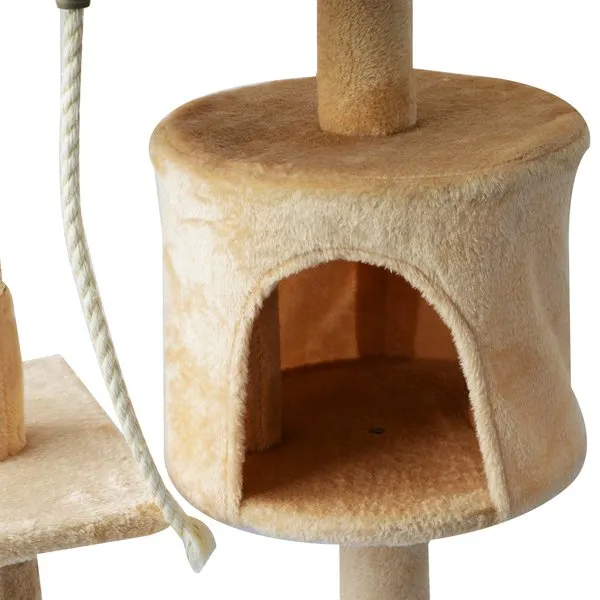 114H Cm. Cat Tree House - Beige
