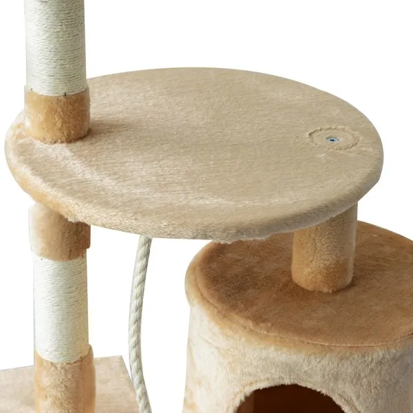 114H Cm. Cat Tree House - Beige