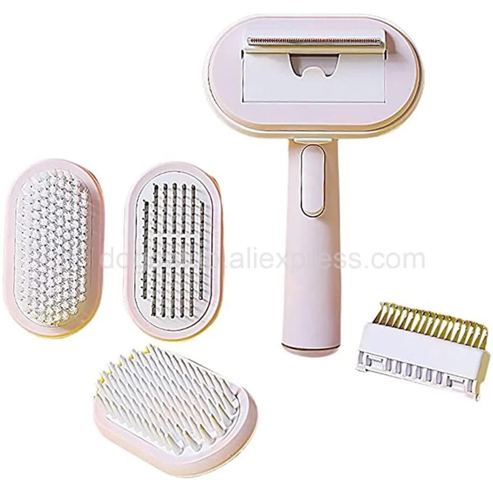 5 in 1 Pet Grooming Kit Dog Pin Brush Cat Dematting Rake Pets Deshedding Combs Animal Bath Massage Brushes Puppy Bristle Slicker