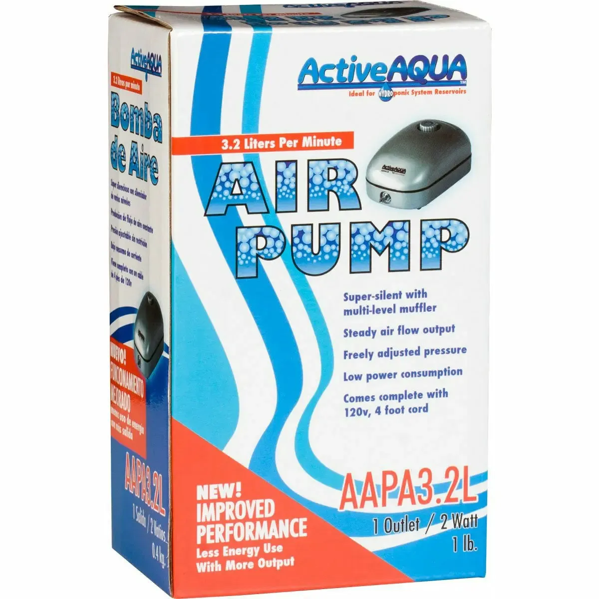 Active Aqua Air Pump 1 Outlet 2 Watt, 50 GPH
