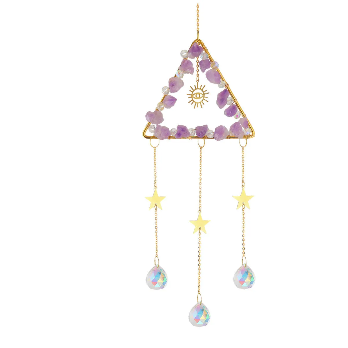 Amethyst Crushed Stone Color Decorative Pendant