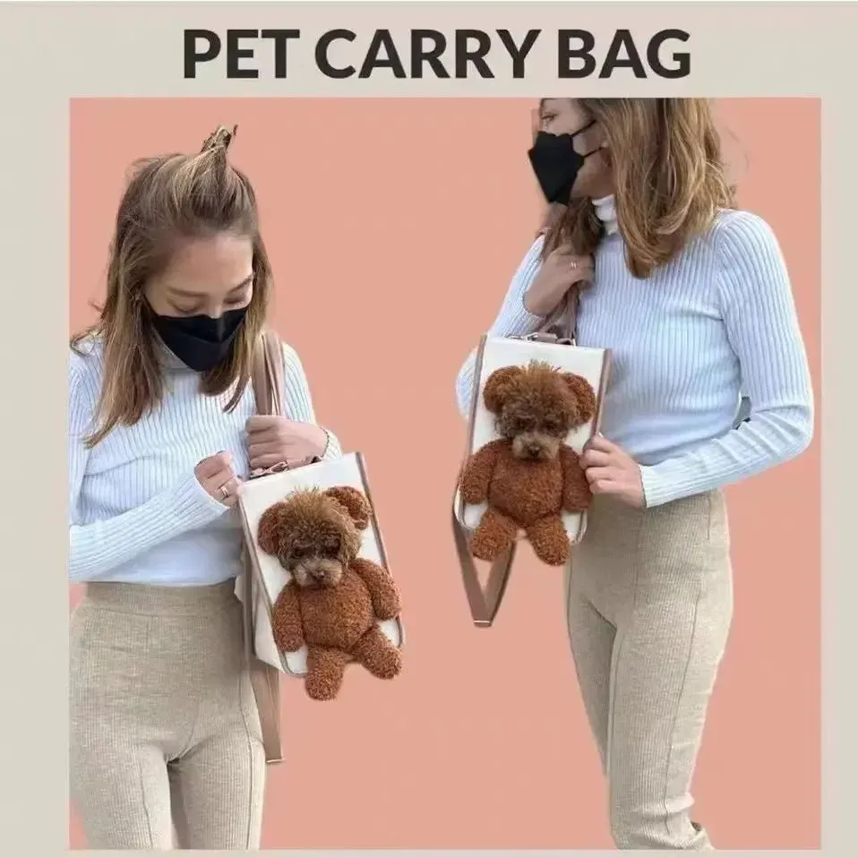 Anniepaw Cute Puppy Portable Shoulder Handbag Dog Cat Carrier for Small Dogs