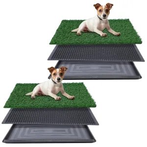 Artificial Grass for Dog Potty  20x25 inch,Strong Absorbency Grass Pad, Dog Grass Pad with Tray, Dog Potty Training Pad, Dog Litter Box with Grass (20"x25" X2)