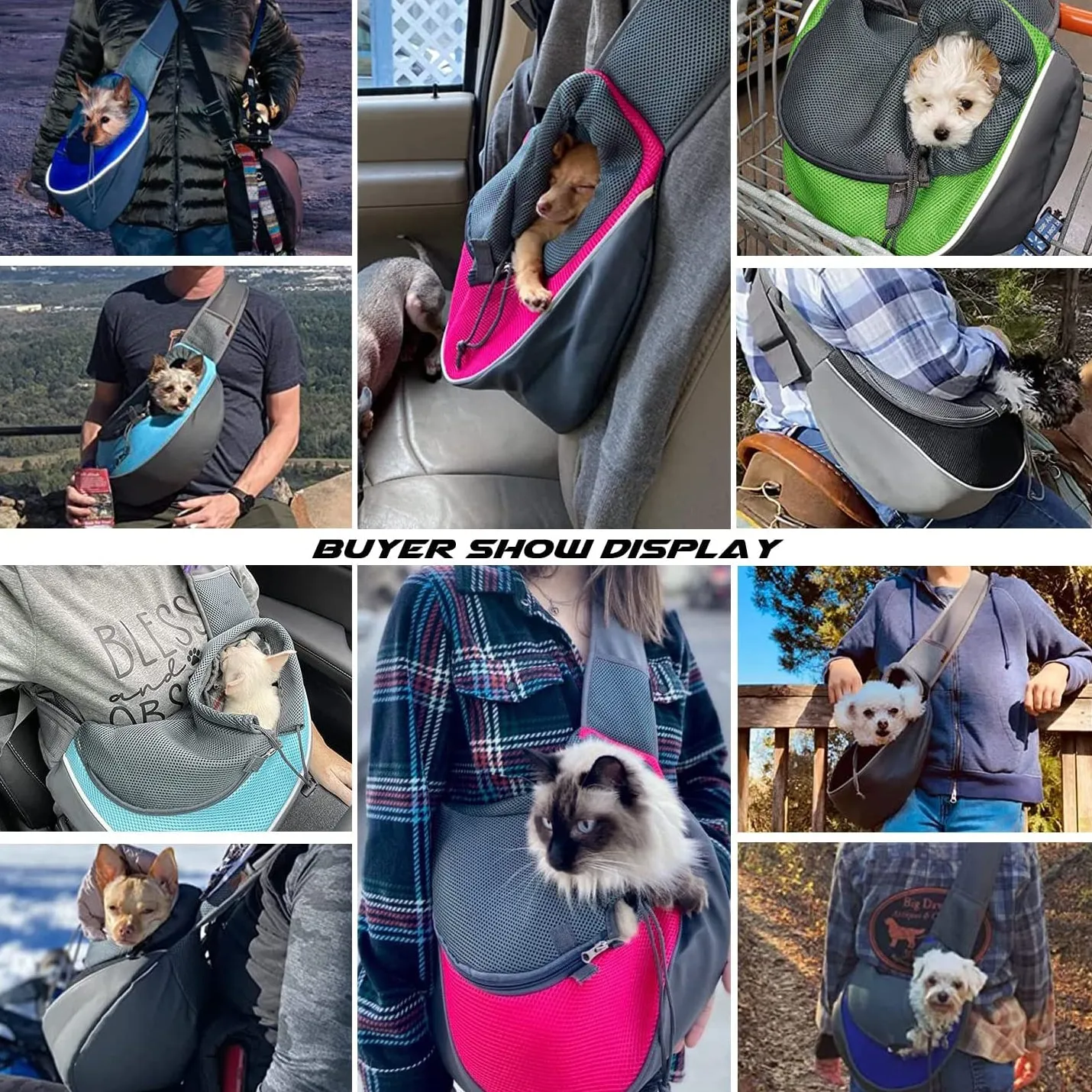 Breathable Mesh Travel Safe Sling Bag Carrier for Pets