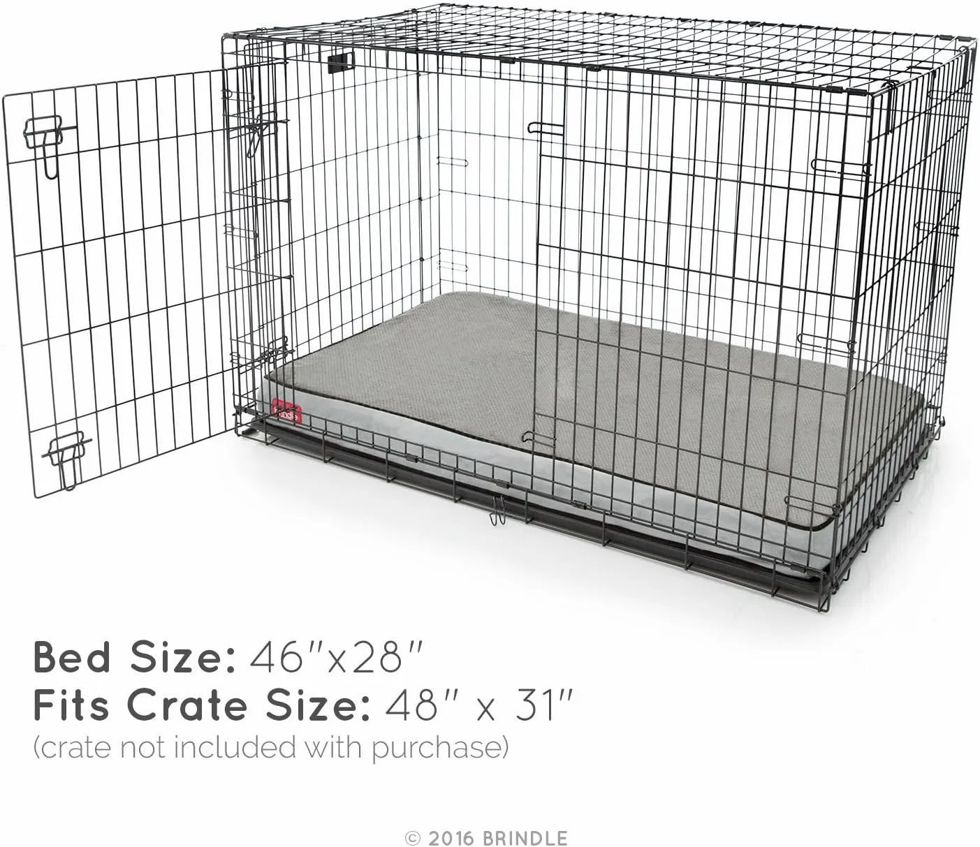 BRINDLE Waterproof Memory Foam Pet Bed - Removable and Washable Cover - 4 Inch Orthopedic Dog and Cat Bed - Fits Most Crates