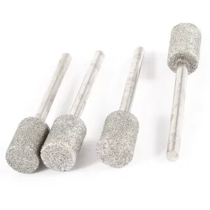 Chiloskit 10 Pics Diamond Grinding Bits Rotary Burr Set, 8mm Head Mounted Points Grinding Bit for Stone Carving, DIY Grinding, Polishing, Engraving, 1/8 Shank Suit Most Rotary Tool
