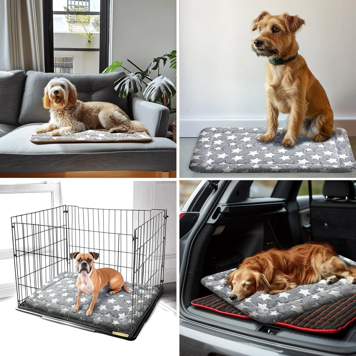 Dog Bed Mat - Dog Crate Pad - Reversible Dog Mat for Pet Comfort - Soft Bed Crate Pads with Dual-Sided Design for All Seasons - Durable, Machine Washable Mat for Crates, Travel, and Home
