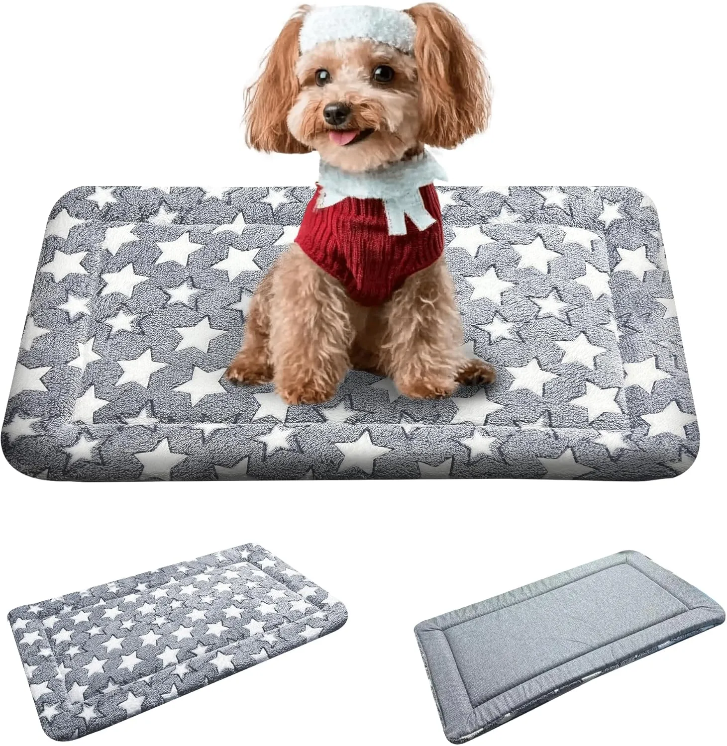 Dog Bed Mat - Dog Crate Pad - Reversible Dog Mat for Pet Comfort - Soft Bed Crate Pads with Dual-Sided Design for All Seasons - Durable, Machine Washable Mat for Crates, Travel, and Home