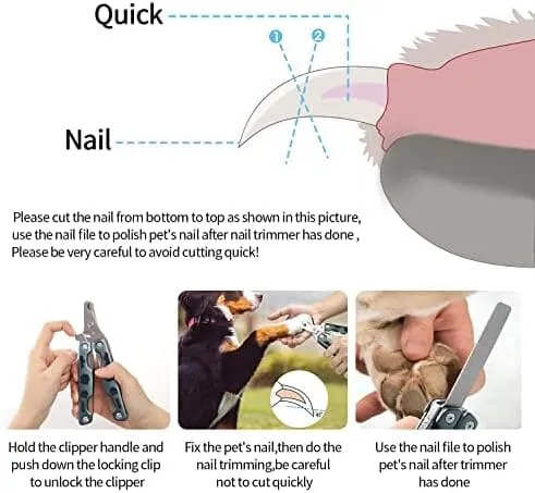 Dog Nail Trimmers with Guard to Avoid Over-Cutting Nails