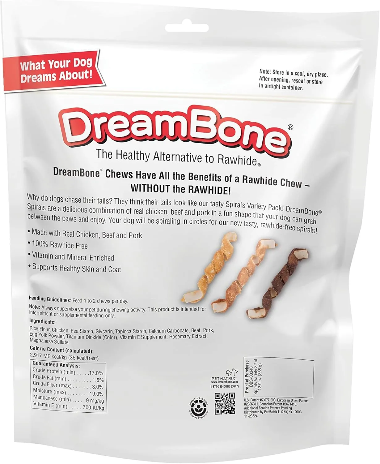DreamBone Spirals Variety Pack, Treat Your Dog to a Chew Made with Real Meat and Vegetables