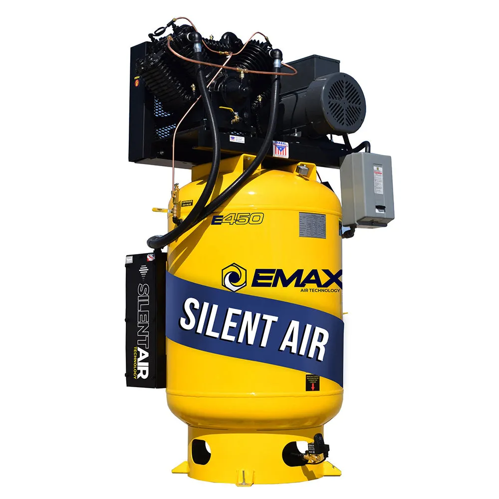 EMAX 7.5 HP  Single Phase 120 Gallon Vertical Air Compressor Air Silencer Tech