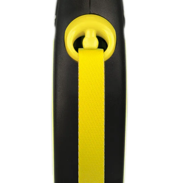 Flexi New Neon Retractable Tape Lead Yellow