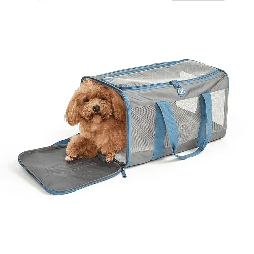Fofos Standard Carrier for Dogs and Cats (Grey/Blue)