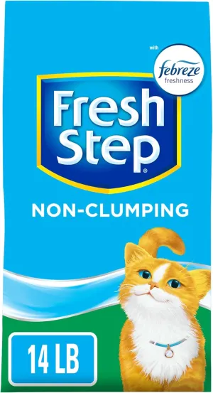 Fresh Step Non-Clumping Premium Cat Litter with Febreze Freshness, Scented, Multi, 224 Ounce (Package May Vary)