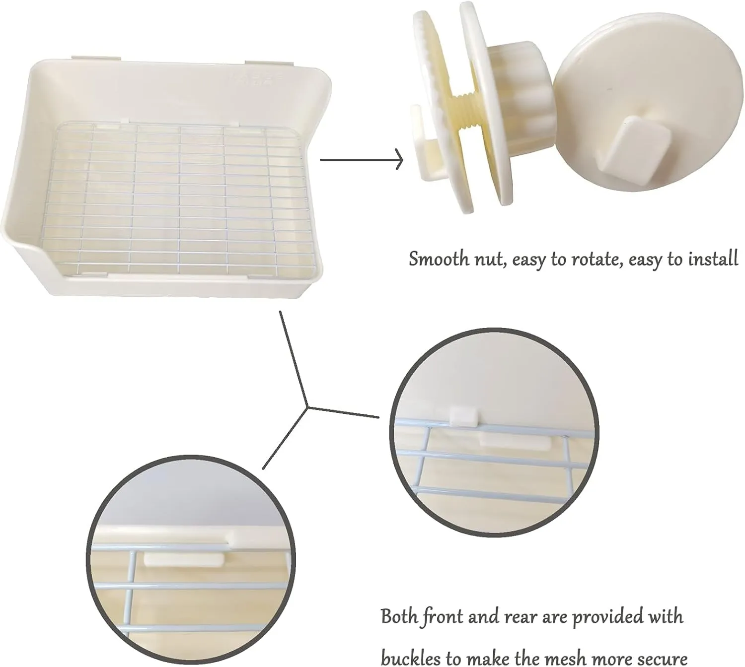 Hamiledyi Litter Box Rabbit Litterbox Small Rabbit Corner Trainer Potty Plastic Guinea Pig Toilet Training Box for Cage (White)