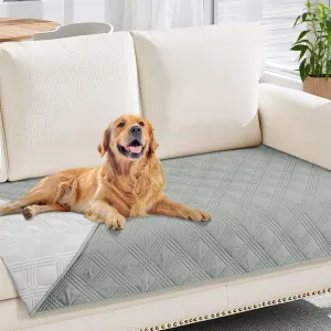 hyha Waterproof Dog Blanket, Reversible Pet Bed Blanket, Soft Sofa Couch Cover for Dogs Washable, Waterproof Pet Couch Covers for Sofa Puppy Cats Furniture Protector(30"x70", Grey/Light Grey)