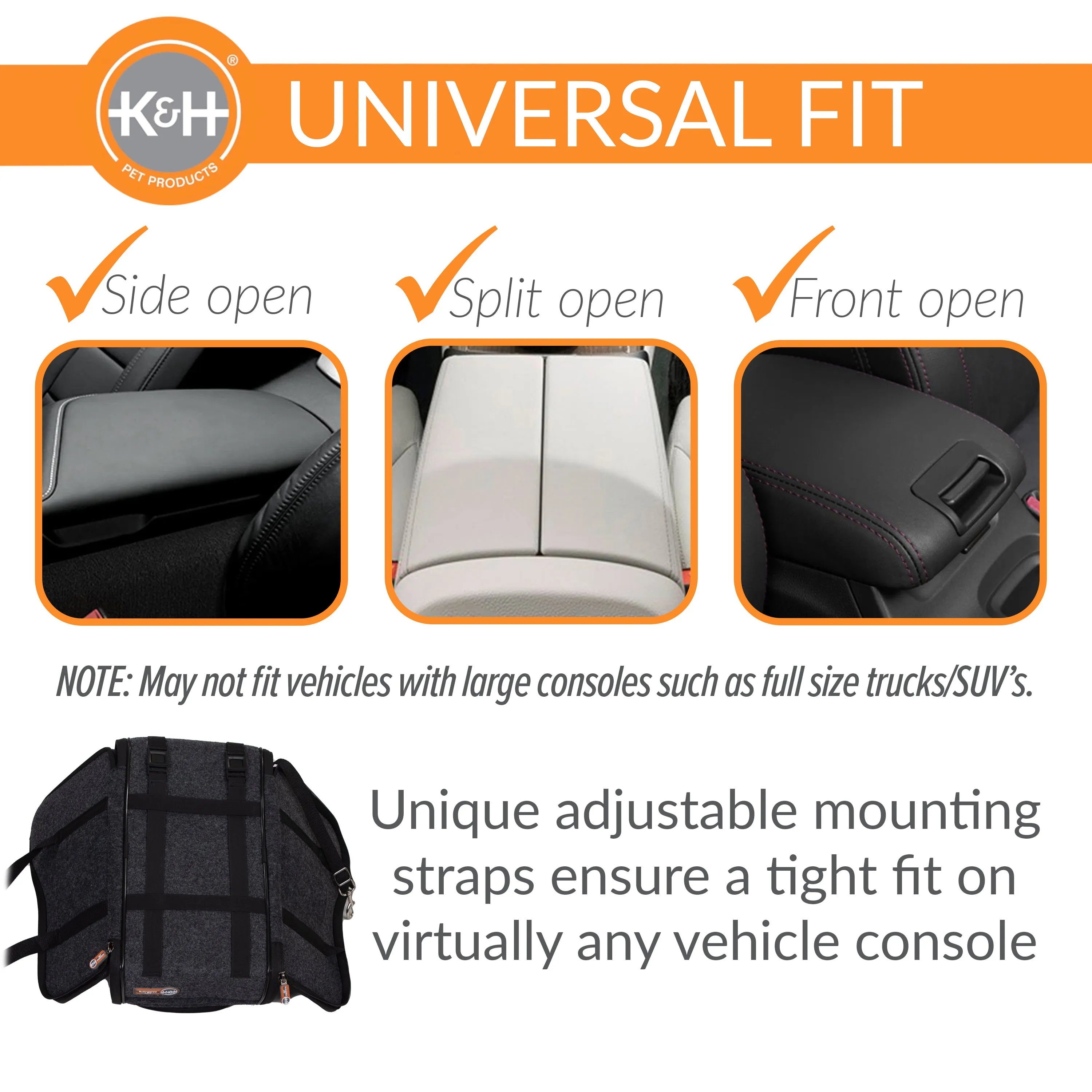 K&H Portable Pet Console Booster Dog Car Seat