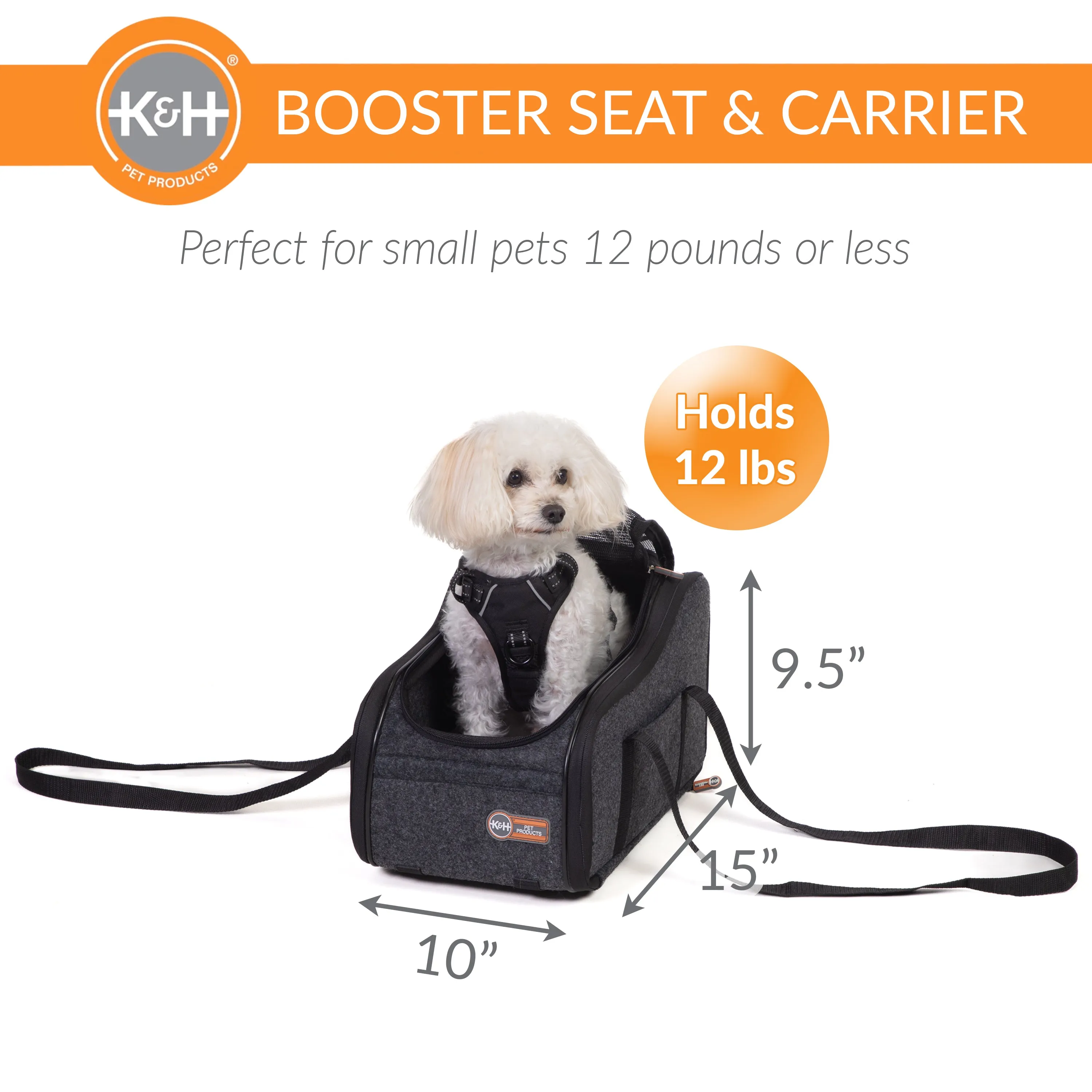 K&H Portable Pet Console Booster Dog Car Seat