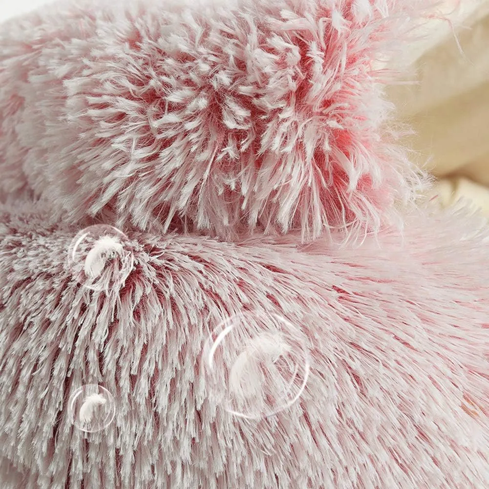La La Pet Modern Pet Soft Plush Burrowing Cave Faux Fur Cuddler Round Cat Bed Self Warming Autumn Winter Indoor Snooze Sleeping Cozy Nest for Mini Medium Sized Dog Kitty Teddy Kennel (Pink, S)