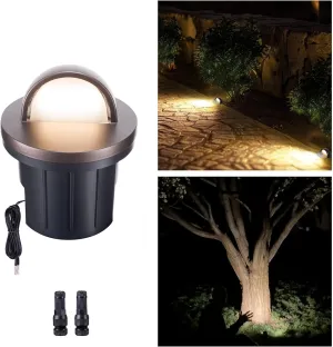 Landscape Well Lights, LED Low Voltage Ground Lights Outdoor, 12V IP67 Waterproof, Anti-Glare Wired Aluminum ORB for Outside Path Tree Walkway 6W 420LM