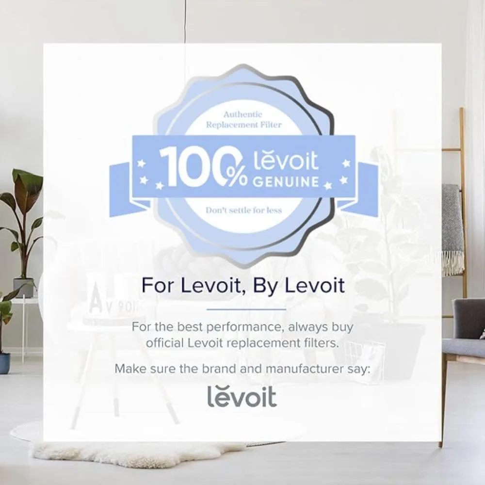 LEVOIT LV-PUR131 Replacement Filter, Genuine Air Purifier Filter, High-Efficiency Activated Carbon for Removal of Odor, Smoke, Pollen, Allergens, LV-PUR131-RF, 2 Pack