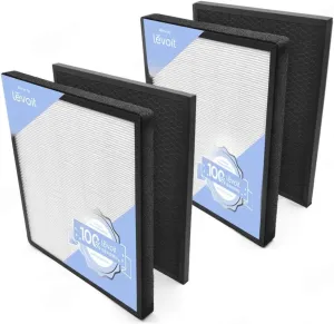 LEVOIT LV-PUR131 Replacement Filter, Genuine Air Purifier Filter, High-Efficiency Activated Carbon for Removal of Odor, Smoke, Pollen, Allergens, LV-PUR131-RF, 2 Pack