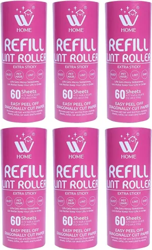 Lint Roller Refills, Extra Sticky Lint Remover for Pet Hair, Best for Couch, Clothes & Furniture, Lint Remover, Pack of 6, Total Sheets 360