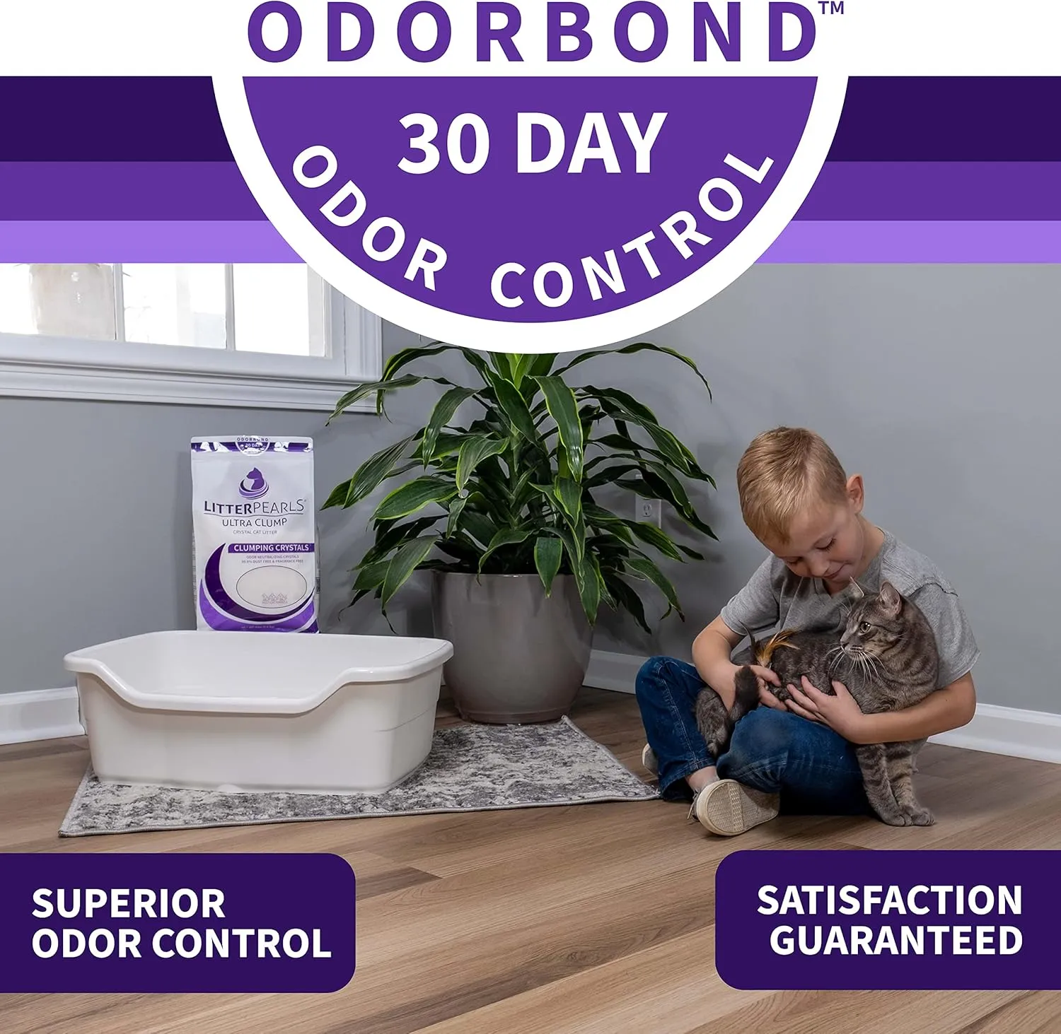 Litter Pearls Ultra Clump Unscented Crystal Clumping Cat Litter with Odorbond, 8 Pounds