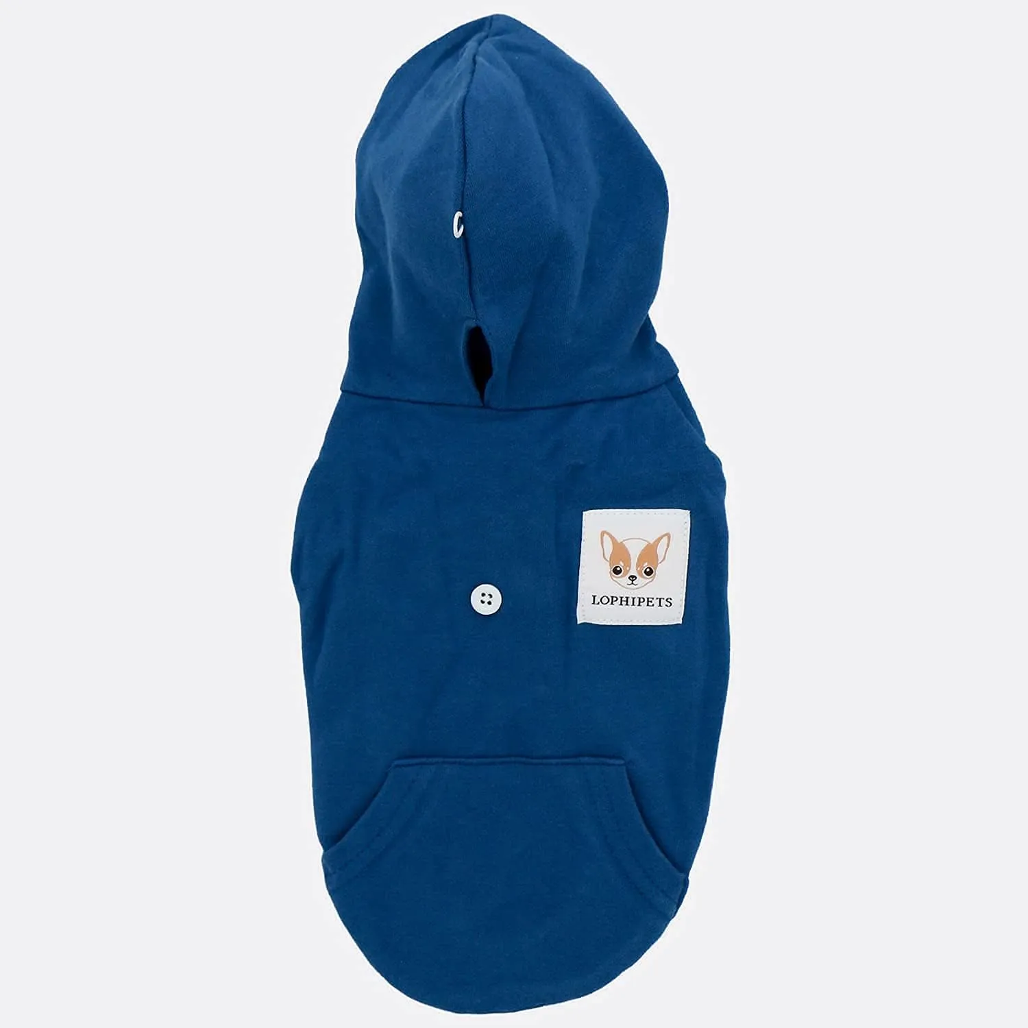 LOPHIPETS Dog Cotton Hoodies Sweatshirts for Small Dogs Chihuahua Puppy Clothes Cold Weather Coat-Navy/L