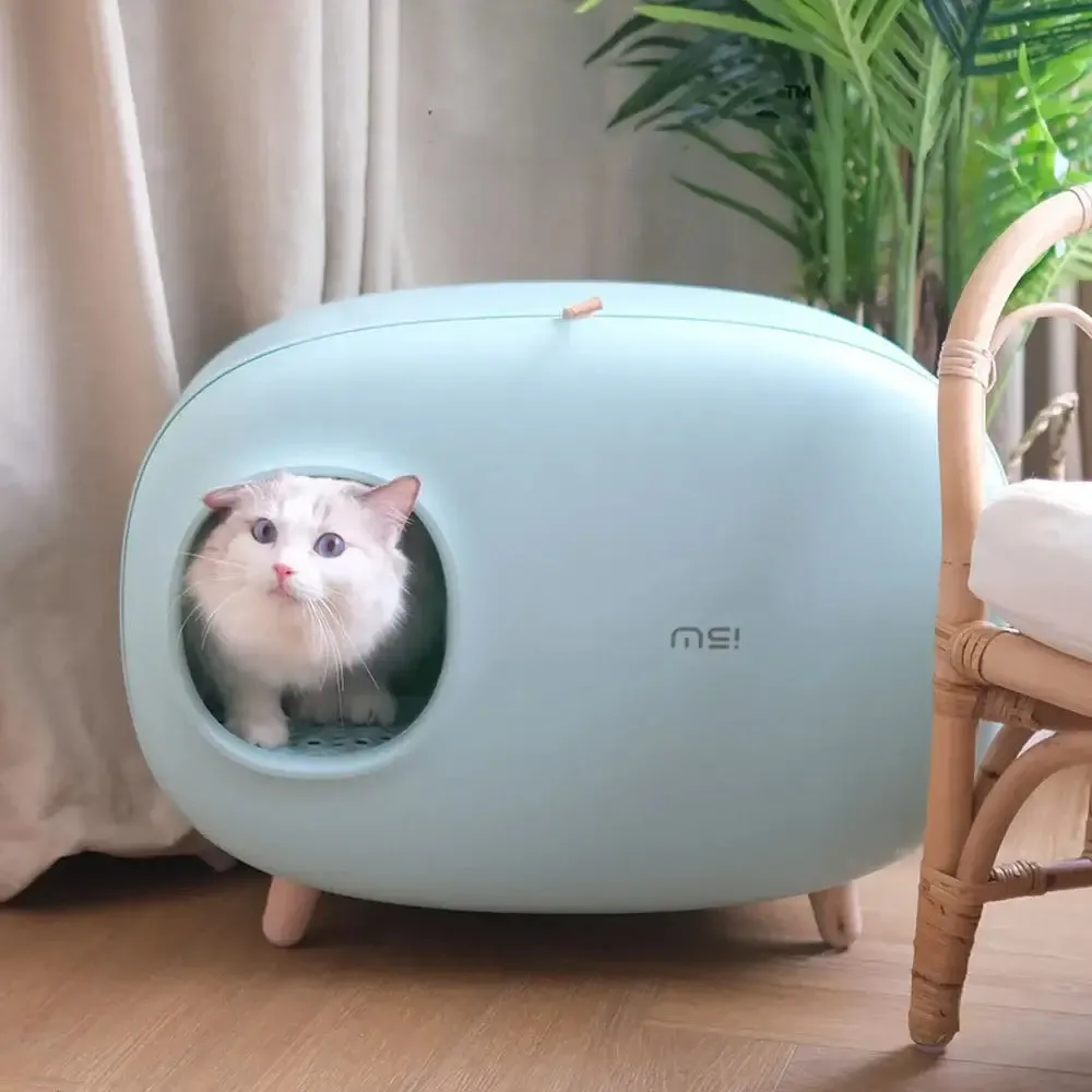 Luxury Cat Litter Box Semi-Closed Design with Scoop
