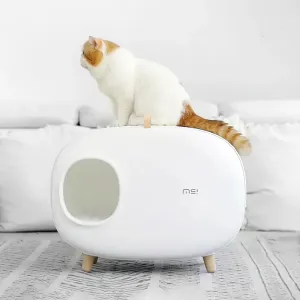 Luxury Cat Litter Box Semi-Closed Design with Scoop
