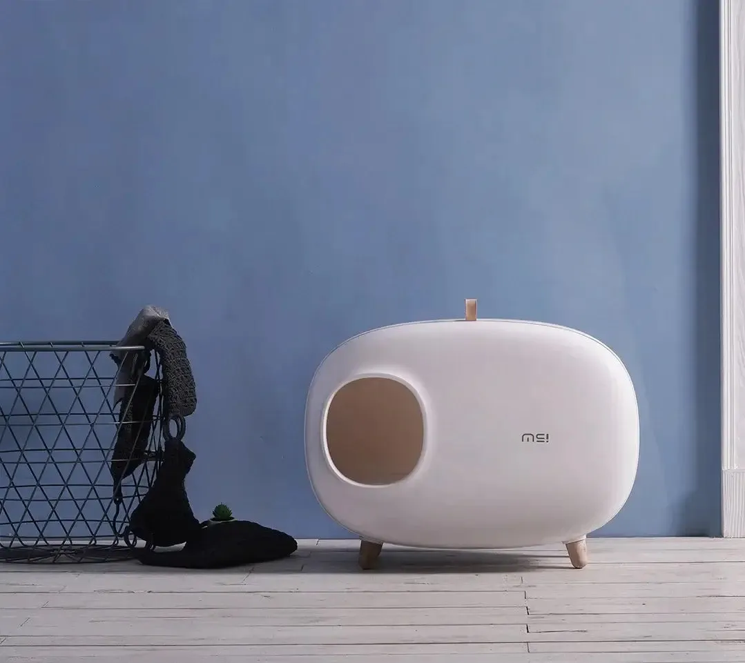 Luxury Cat Litter Box Semi-Closed Design with Scoop