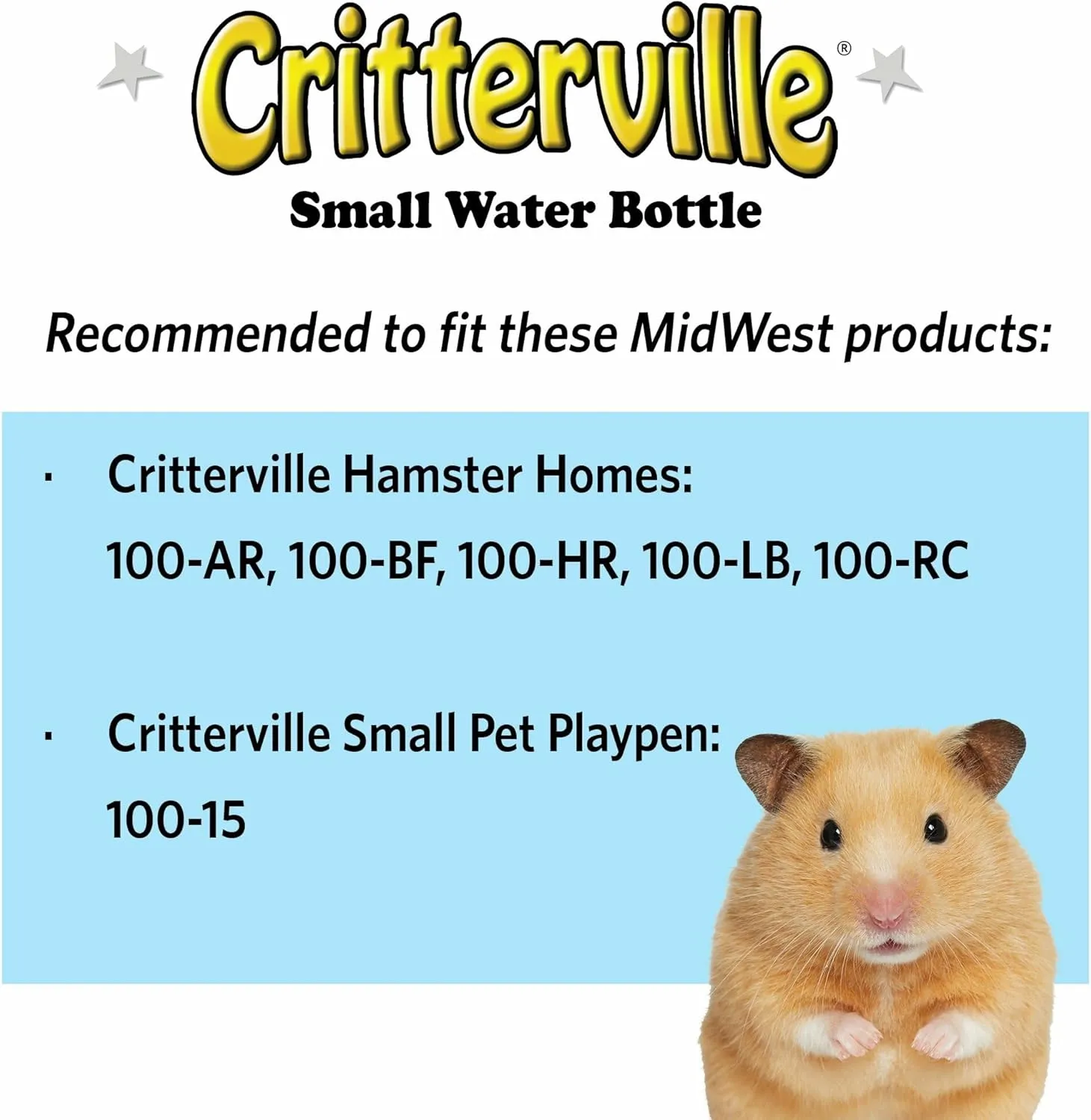 MidWest Homes for Pets Small Animal Water Bottle | Ideal for Hamsters, Mice, Guinea Pigs & Rabbits, Small Water Bottle | Hamster