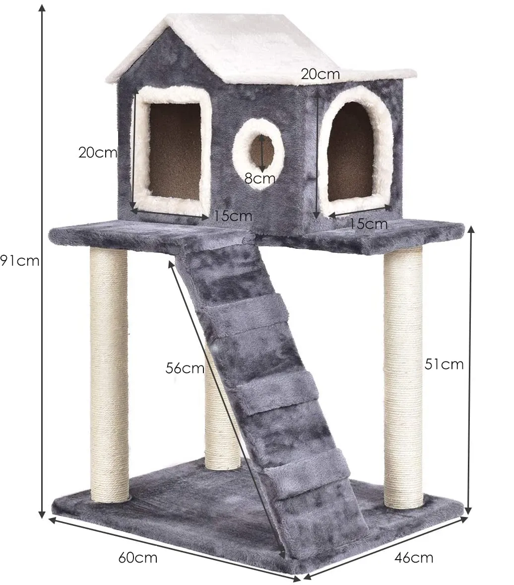 NNECW Multi-Level Cat Tree with Scratching Posts and Ladder for Kittens & Cats