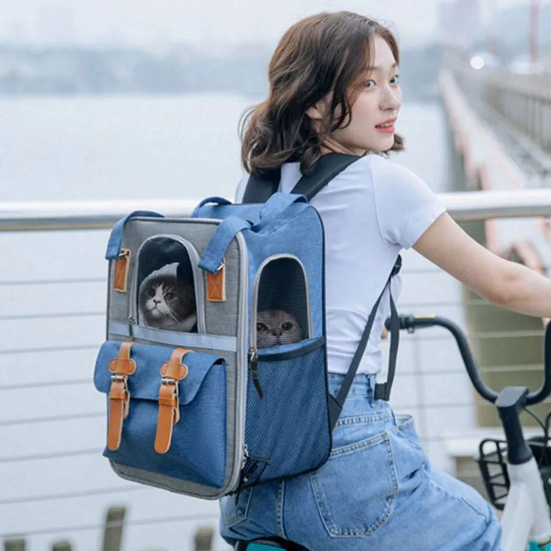 Nylon Foldable Cat Backpack Outdoor