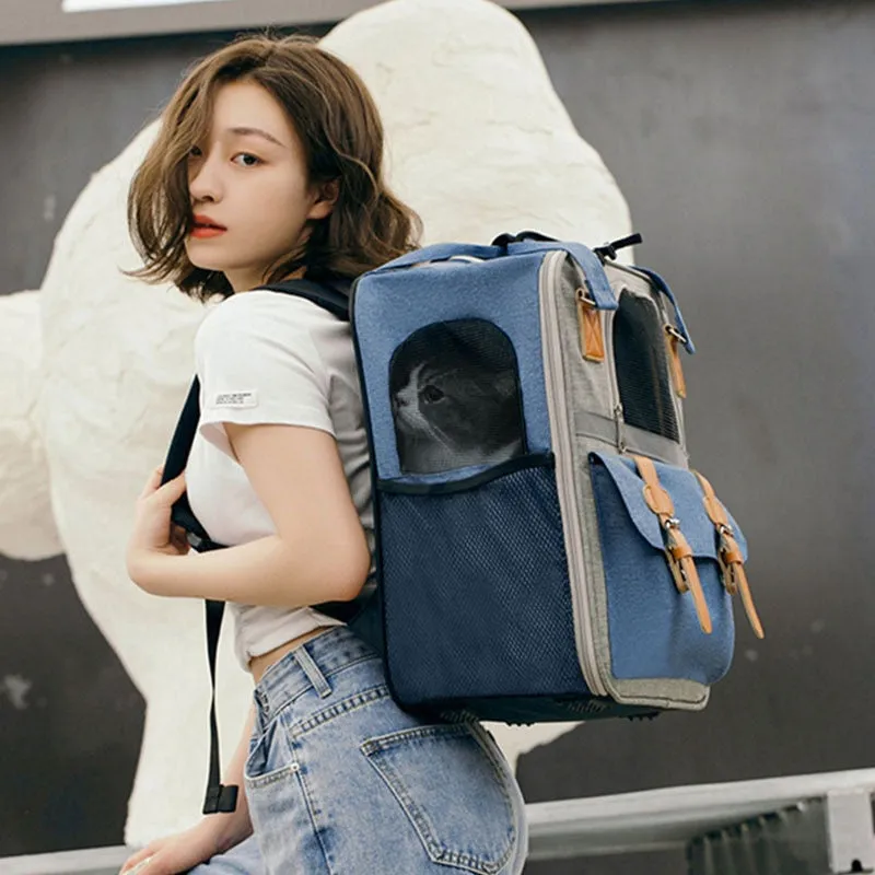 Nylon Foldable Cat Backpack Outdoor