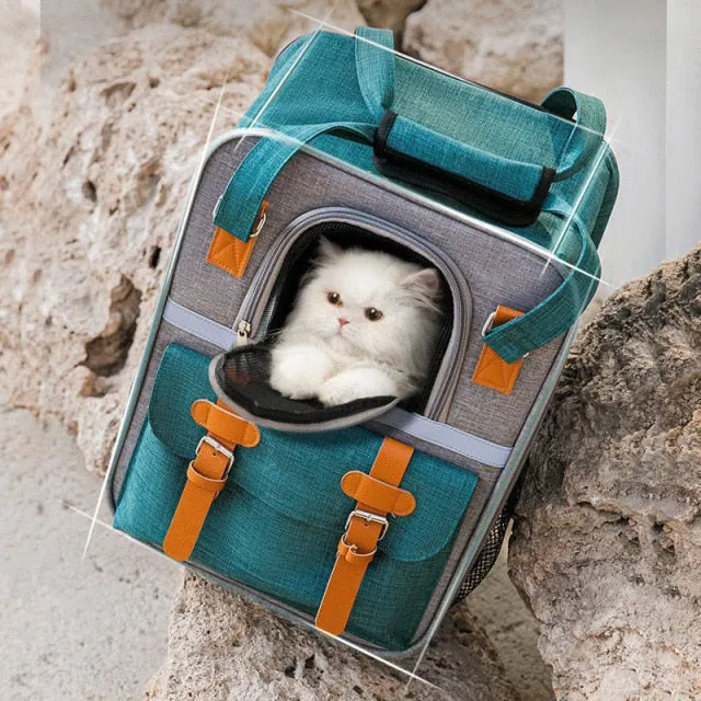 Nylon Foldable Cat Backpack Outdoor