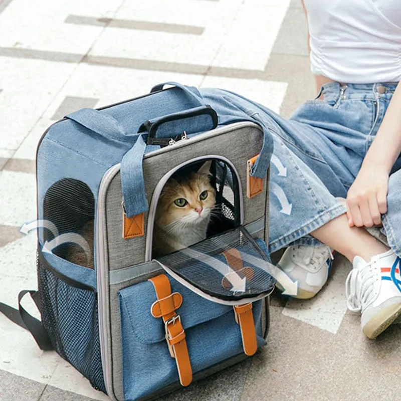 Nylon Foldable Cat Backpack Outdoor