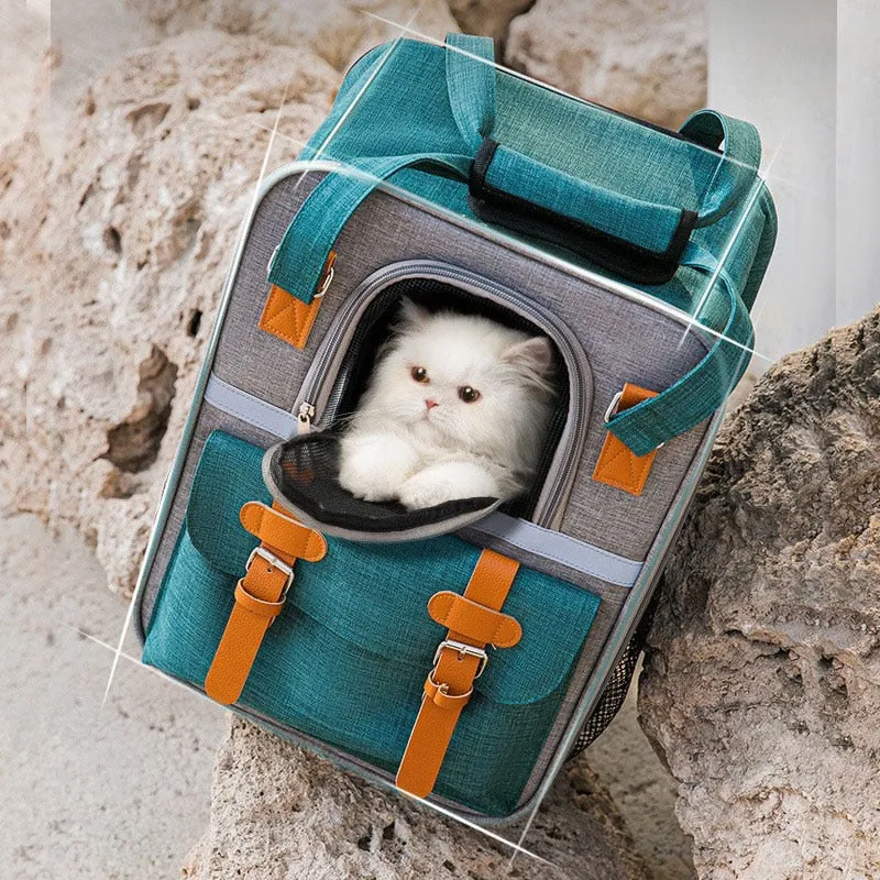 Nylon Foldable Cat Backpack Outdoor