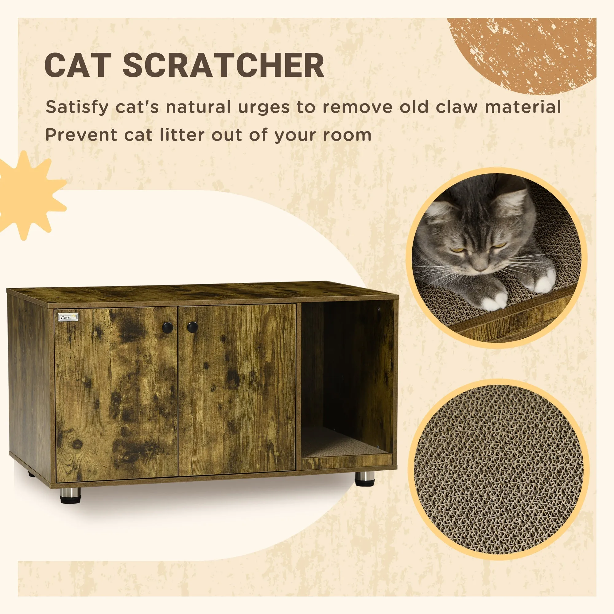 PawHut Cat Litter Box Enclosure