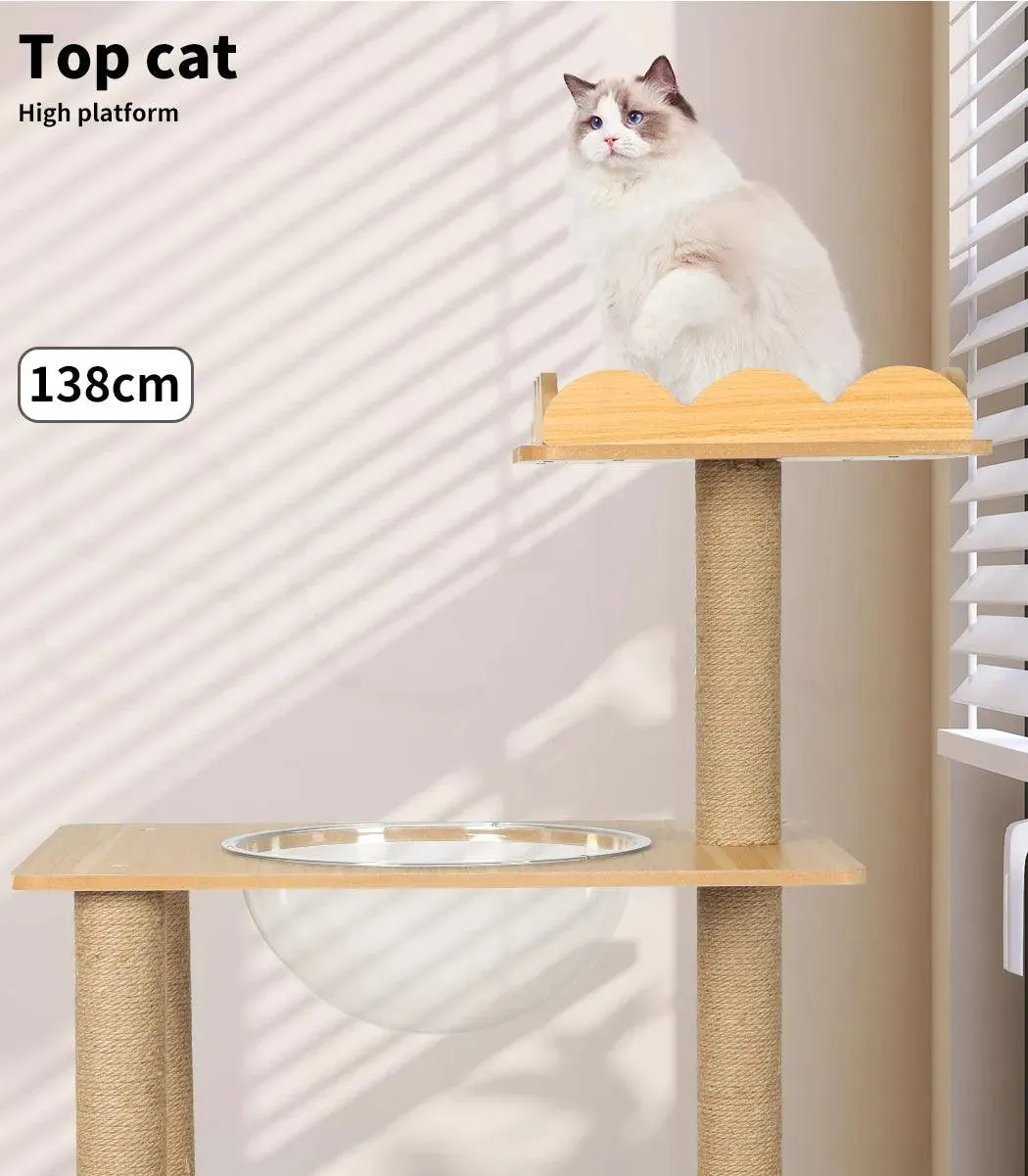 PaWz Cat Tree Scratching Post with Cat Face House