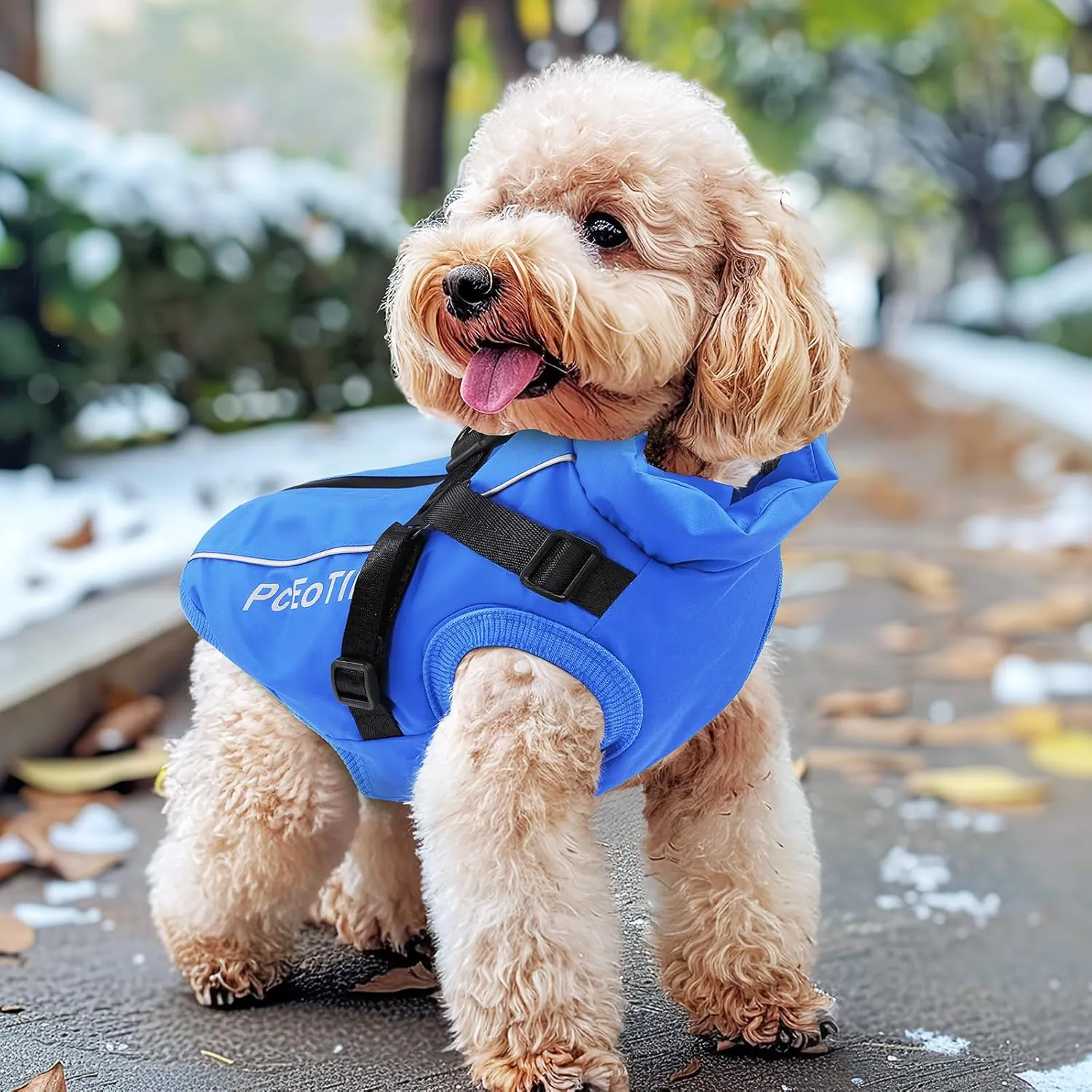 PCEoTllar Dog Coat - Warm Winter Jacket, Waterproof, Reflective Snow Clothes with Zipper, Thick Coat for Small to Large Dogs (Blue,XXL)