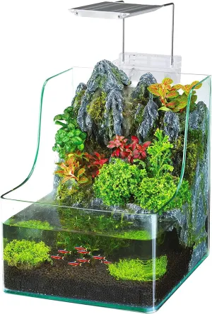 PENN-PLAX AquaTerrium Planting Tank  Hydroponic Aquarium with Integrated Filter System for Live Plants and Fish  1.85 Gallons
