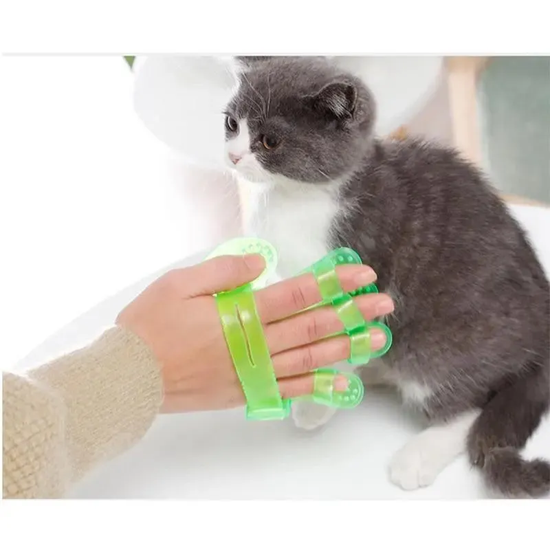 Pet Cat Grooming Comb Five Finger Pet Bath Brush Cat Dog Shower Massager Pet Grooming Deshedding Glove
