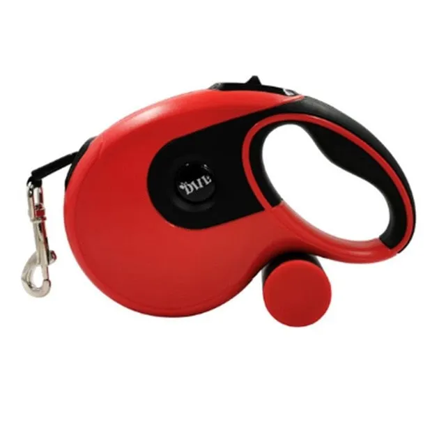 Retractable Leash with Built in Poop Bag Dispenser