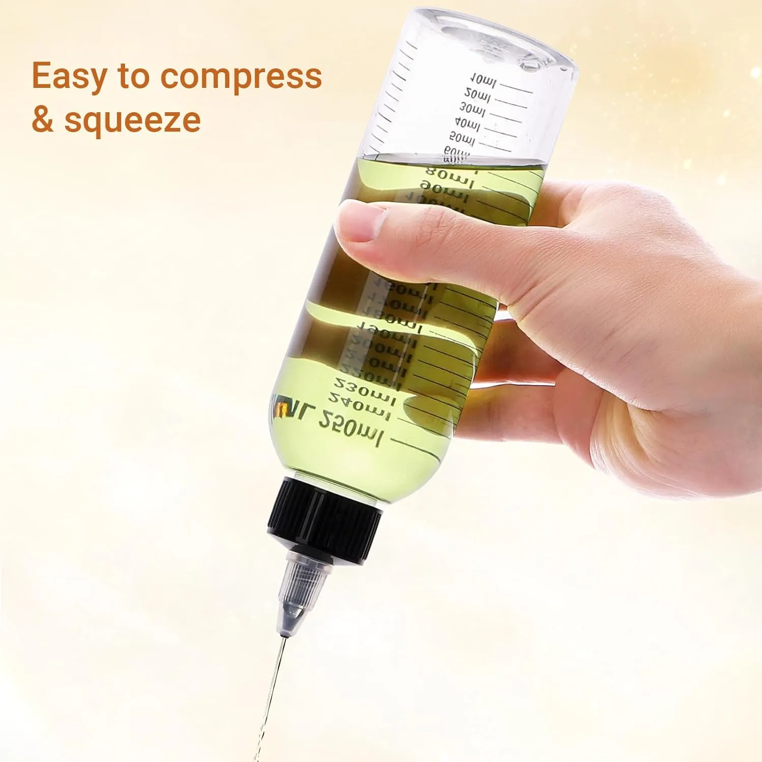 Segbeauty 8.5oz Twist Top Applicator Bottle, 4pcs 250ml Measured Hair Dye Bottles, Clear Empty Hair Oil Bottle with Ratio Graduated Scale, Hair Color Squeeze Bottle Application Bottles for Hair Dyeing