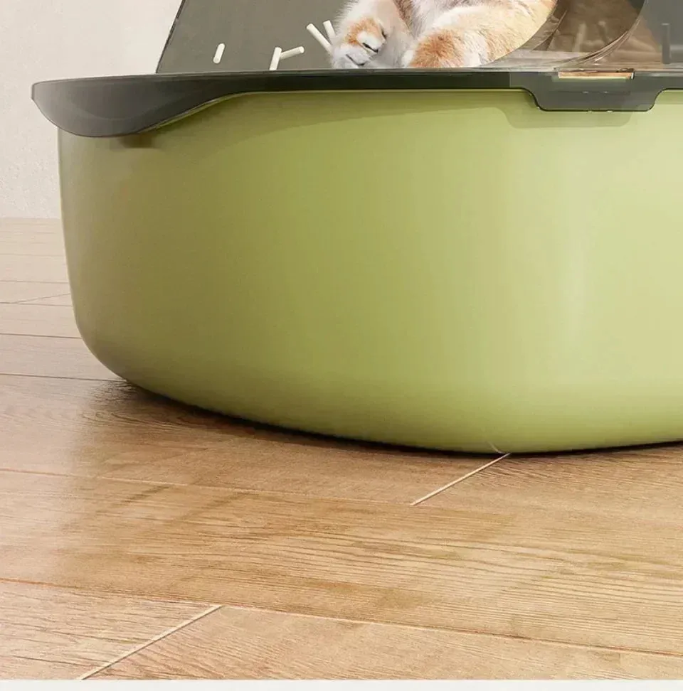 Semi-Enclosed High-Sided Cat Litter Box with Scoop