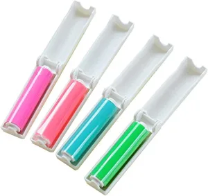VANTIYAUS Lint Roller4pcs Reusable Foldable Portable Clothes Washing Carpet Sheets dust Suction Brush Picker Set Cleaner,Pet Hair Remover Brush(Random Color)